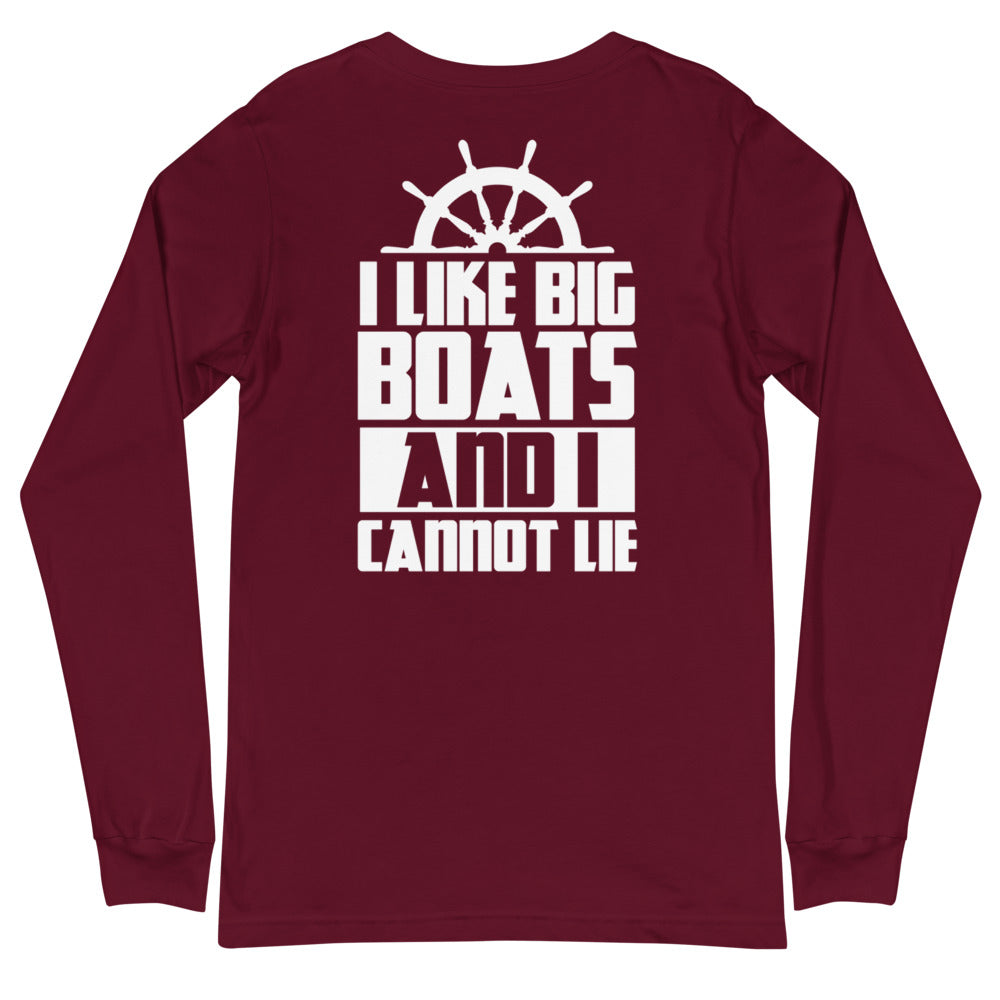 I Like Big Boats And I Cannot Lie Men's Long Sleeve Beach Shirt - Super Beachy