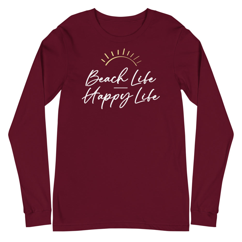 Beach Life Happy Life Women's Long Sleeve Beach Shirt - Super Beachy