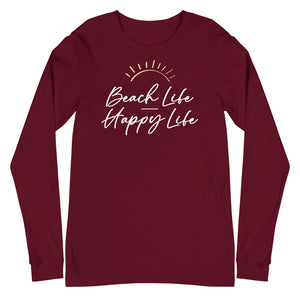 Beach Life Happy Life Women's Long Sleeve Beach Shirt - Super Beachy