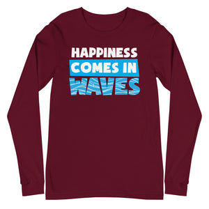 Happiness Comes In Waves Women's Long Sleeve Beach Shirt - Super Beachy