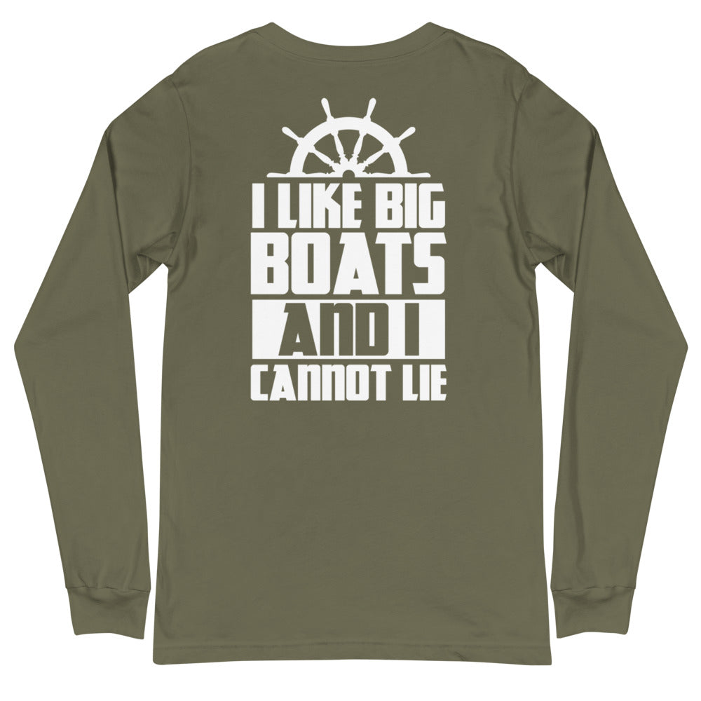 I Like Big Boats And I Cannot Lie Men's Long Sleeve Beach Shirt - Super Beachy