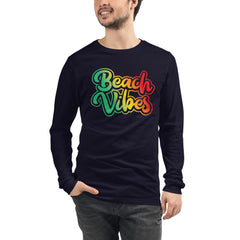 Beach Vibes Men's Long Sleeve Beach Shirt