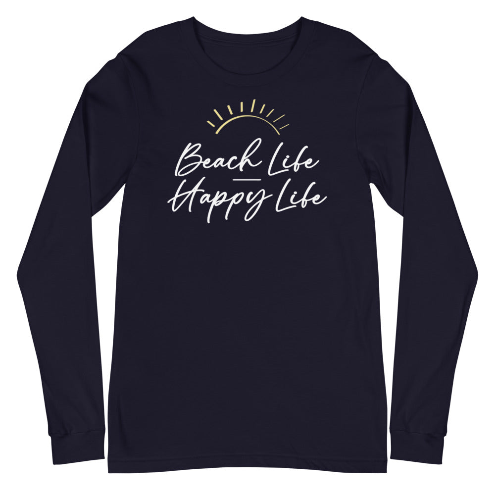 Beach Life Happy Life Women's Long Sleeve Beach Shirt - Super Beachy