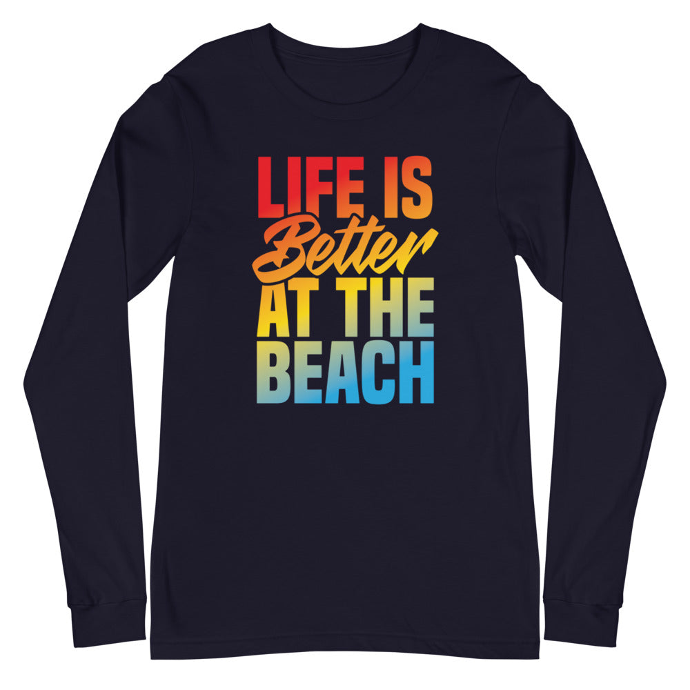 Life Is Better At The Beach Men's Long Sleeve Beach Shirt - Super Beachy