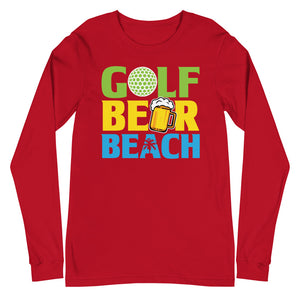 Golf Beach Beer Men's Long Sleeve Beach Shirt - Super Beachy