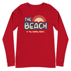 The Beach Is My Happy Place Women's Long Sleeve Beach Shirt