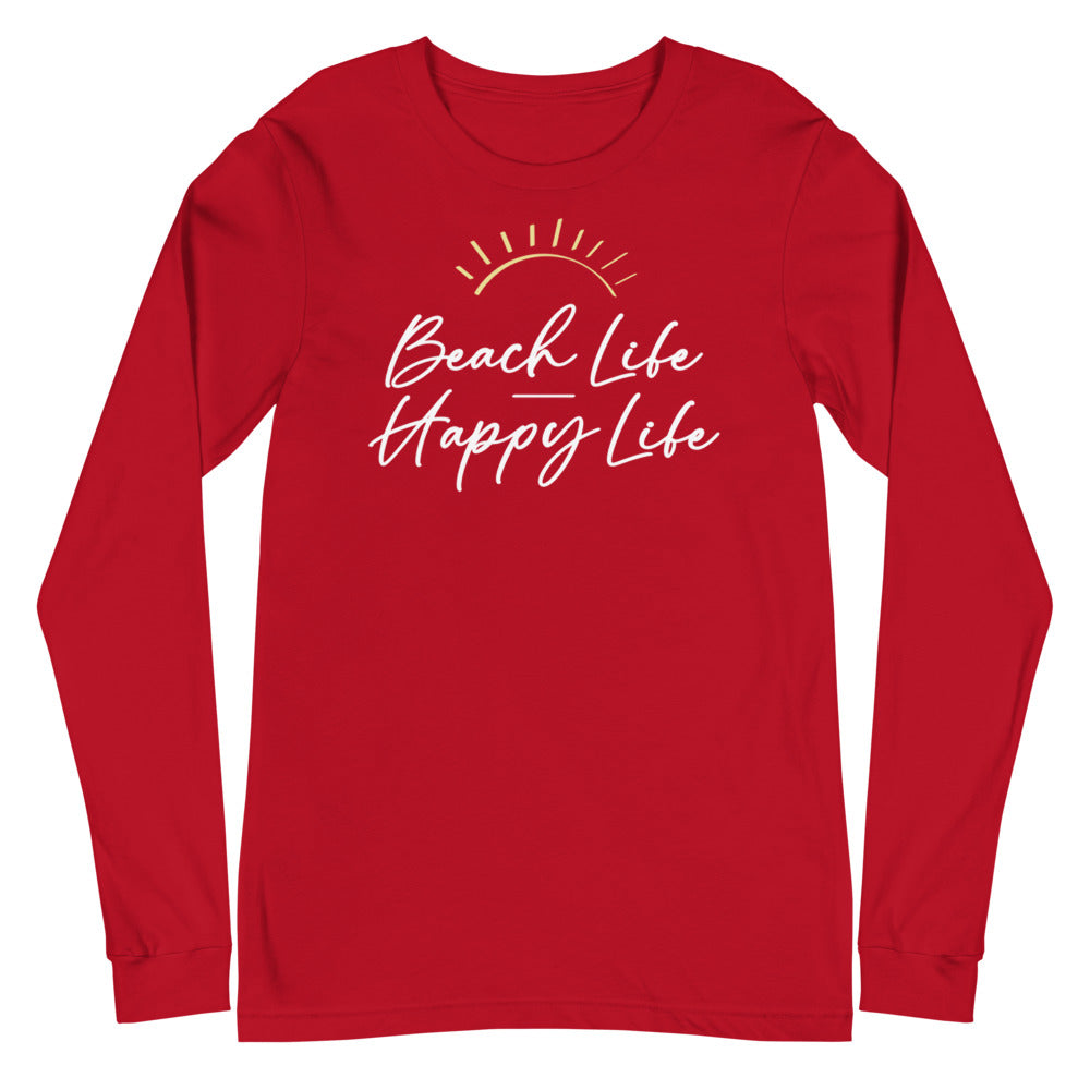 Beach Life Happy Life Women's Long Sleeve Beach Shirt - Super Beachy
