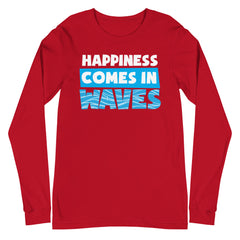 Happiness Comes In Waves Women's Long Sleeve Beach Shirt