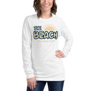 The Beach Is My Happy Place Women's Long Sleeve Beach Shirt - Super Beachy