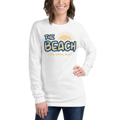 The Beach Is My Happy Place Women's Long Sleeve Beach Shirt