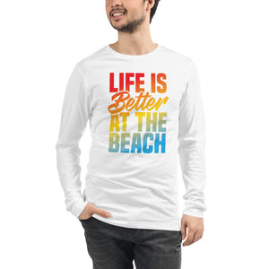 Life Is Better At The Beach Men's Long Sleeve Beach Shirt - Super Beachy