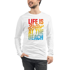 Life Is Better At The Beach Men's Long Sleeve Beach Shirt