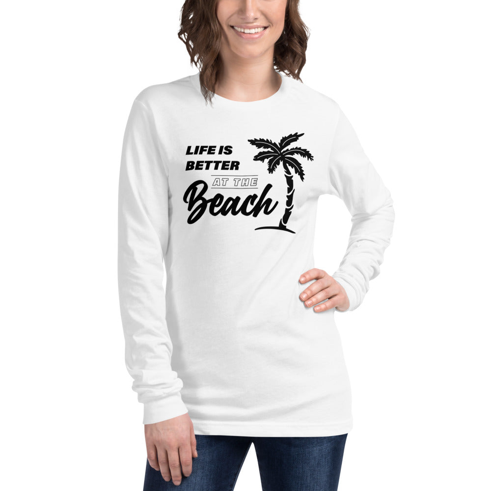 Life Is Better At The Beach Women's Long Sleeve Beach Shirt - Super Beachy
