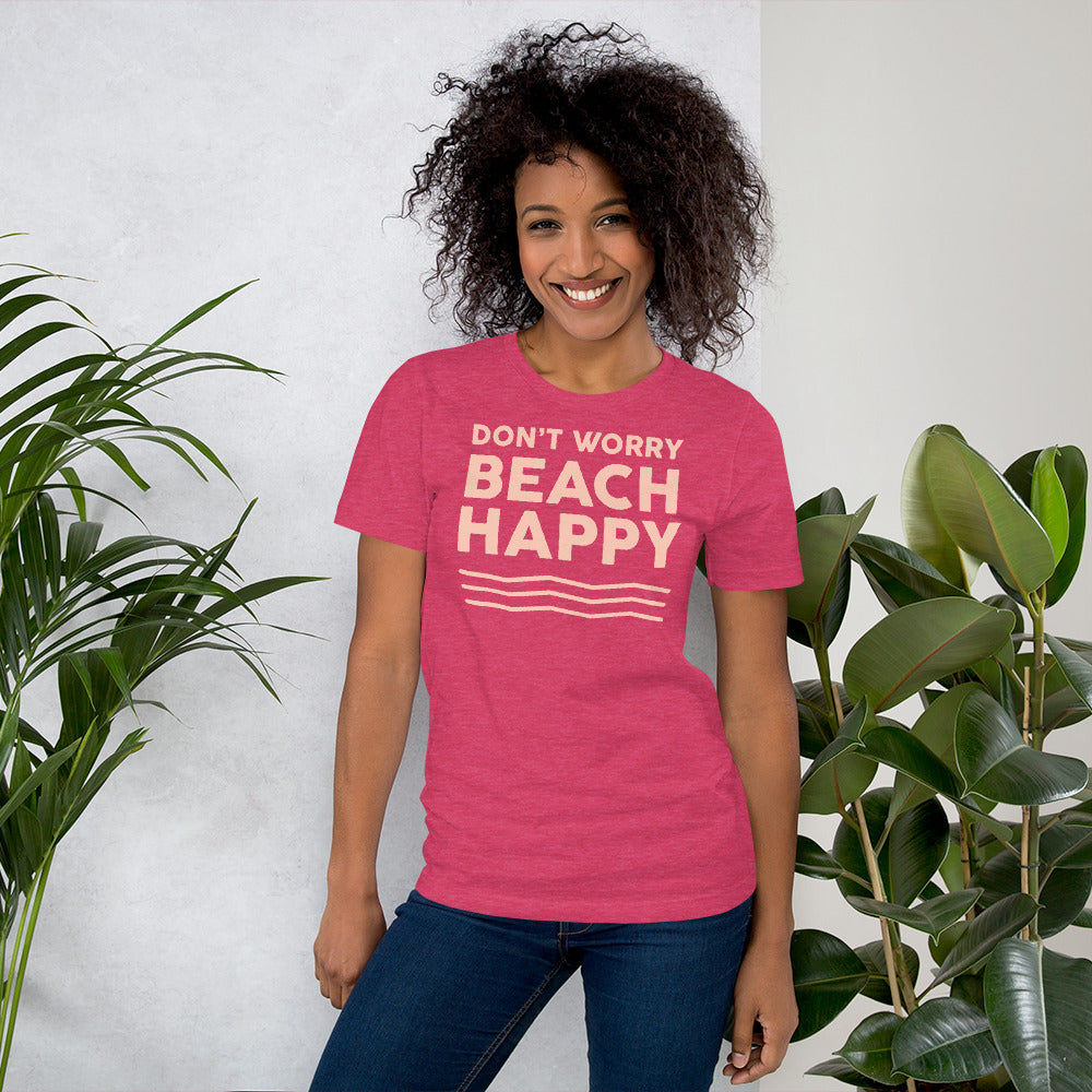 Don't Worry Beach Happy Women's Beach T-Shirt - Super Beachy