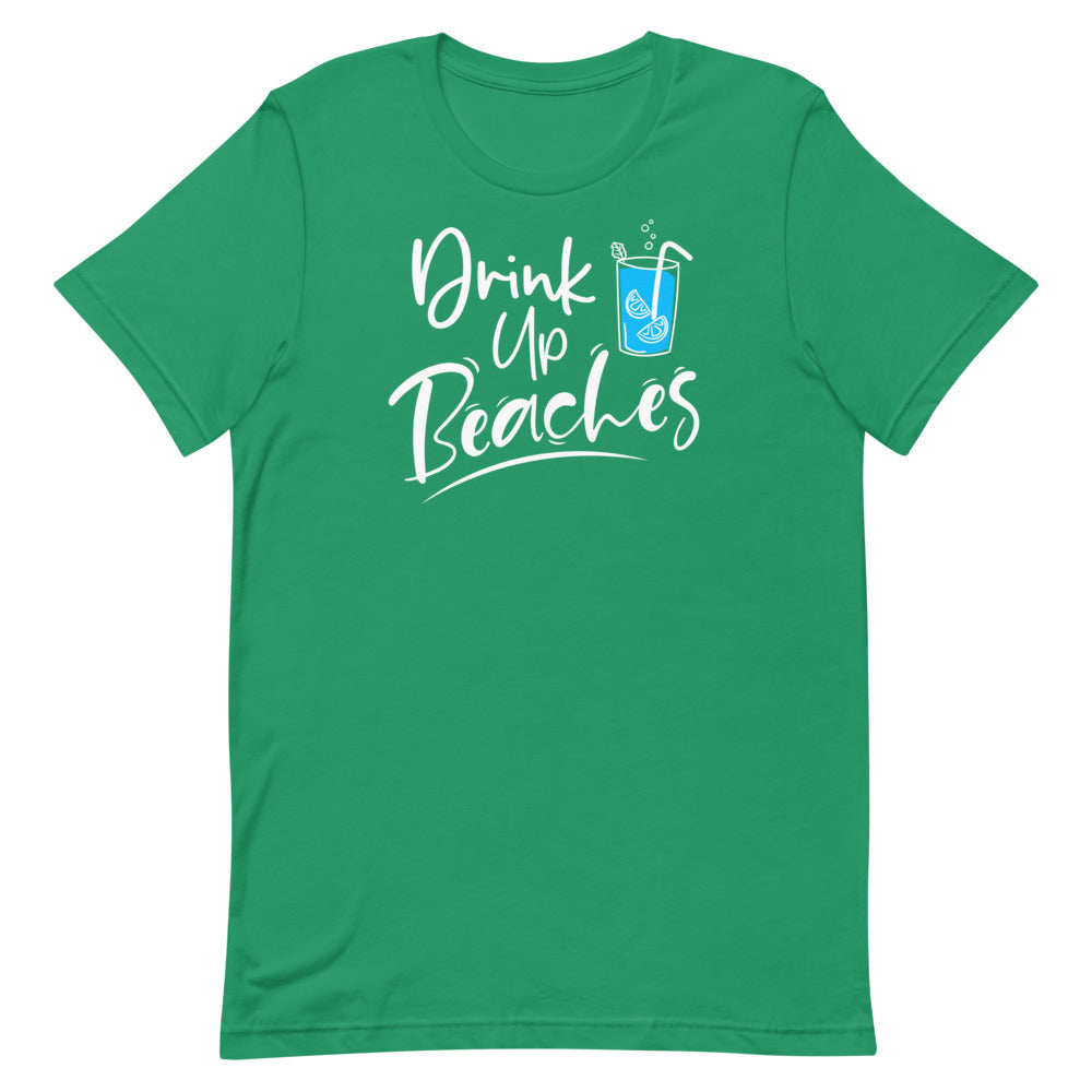Drink Up Beaches Women's Beach T-Shirt - Super Beachy