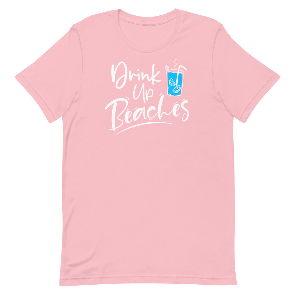 Drink Up Beaches Women's Beach T-Shirt - Super Beachy