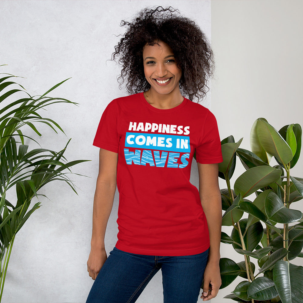Happiness Comes In Waves Women's Beach T-Shirt - Super Beachy