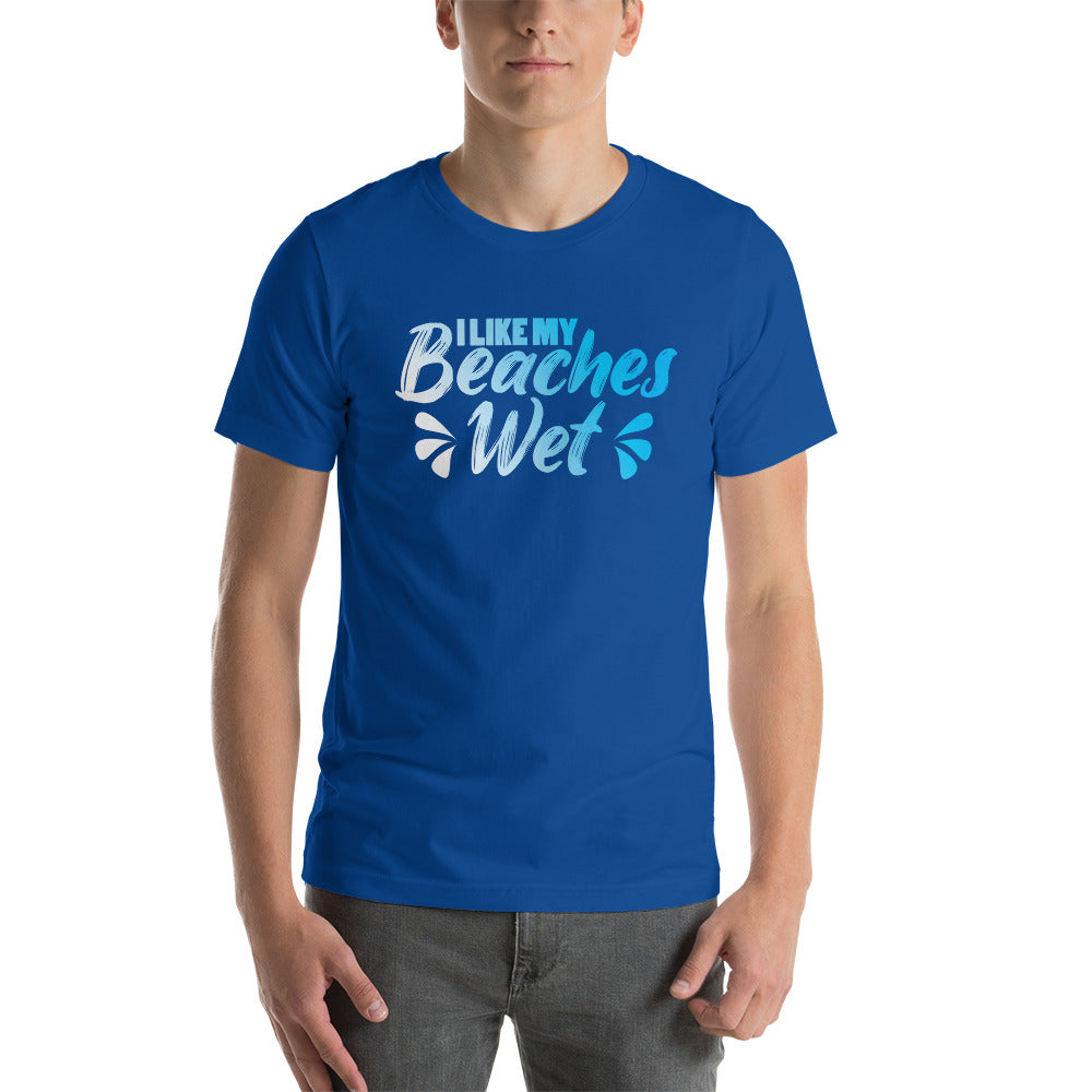 I Like My Beaches Wet Men's Beach T-Shirt - Super Beachy