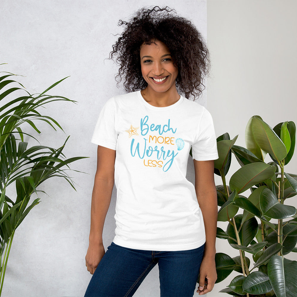 Beach More Worry Less Women's Beach T-Shirt - Super Beachy