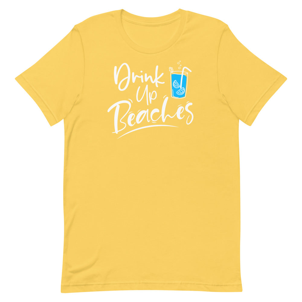 Drink Up Beaches Women's Beach T-Shirt - Super Beachy