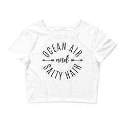 Ocean Air And Salty Hair Women’s Beach Crop Tee